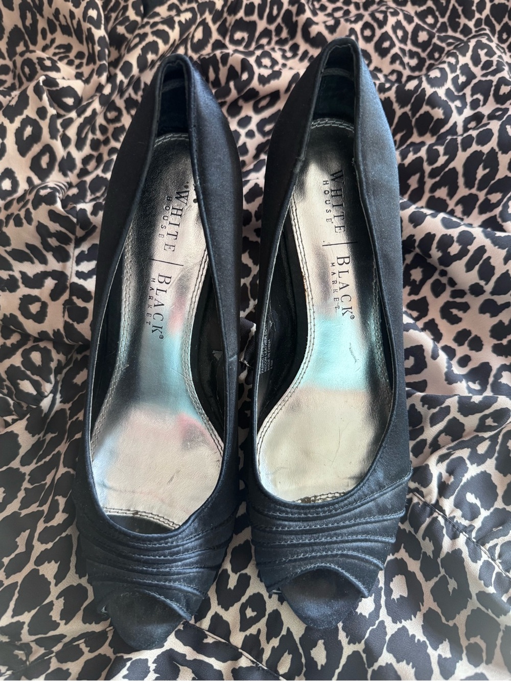White House Black Market Black Peep-Toe Pumps